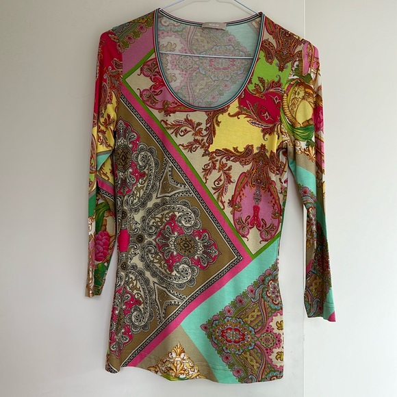 Riani 3/4 sleeve scoop neck T-shirt - Picture 1 of 7